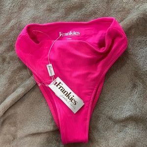 Frankies bikinis pink high waist swim bottom